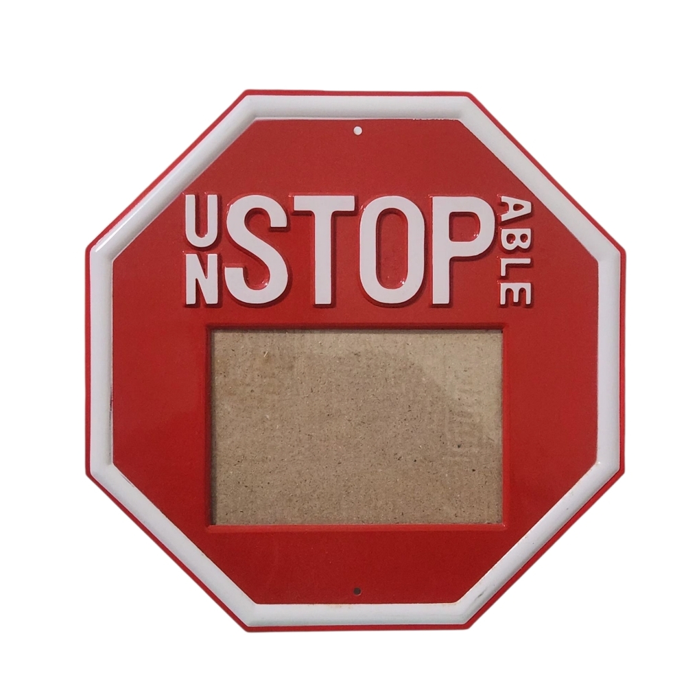 Red Octagonal Unstoppable Sign Picture Frame